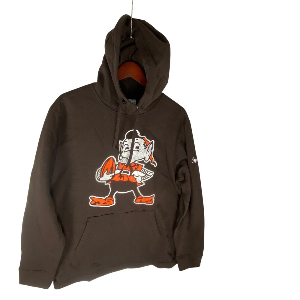 Nike Cleveland Browns Brownie Elf Retro Brown Antiqua Hoodie Size Medium